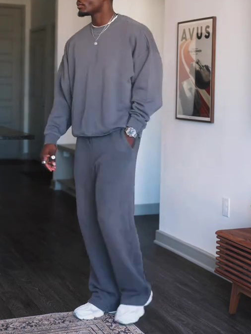 Men's Casual Crew Neck Sweatshirt & Pants Set