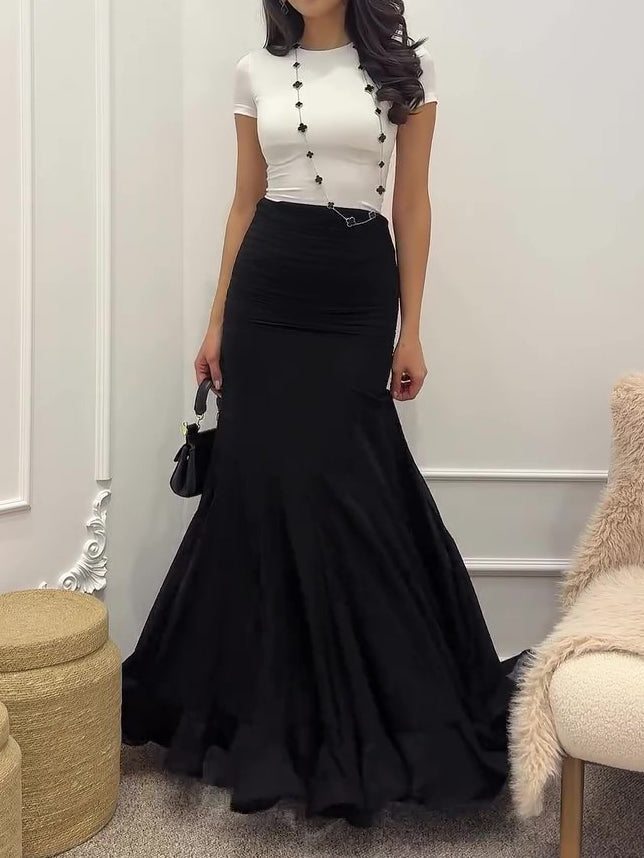 Ruffled Pleated Skirt