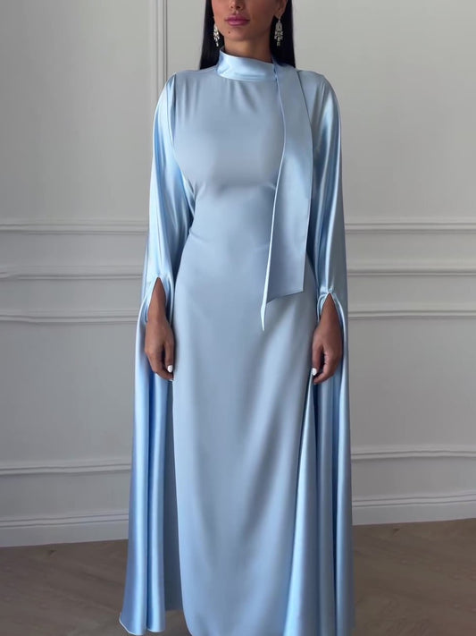 Blue Bucket Seam Maxi Dress