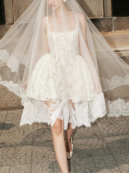 Elegant Lace Panel Mini Dress