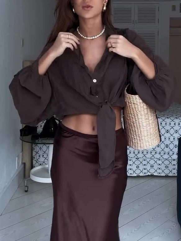 Brown Loose Casual Shirt