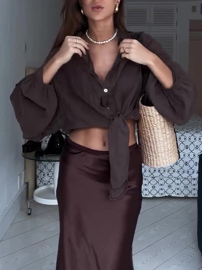 Brown Loose Casual Shirt