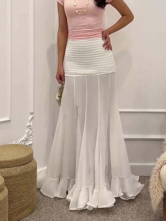 Ruffled Pleated Skirt