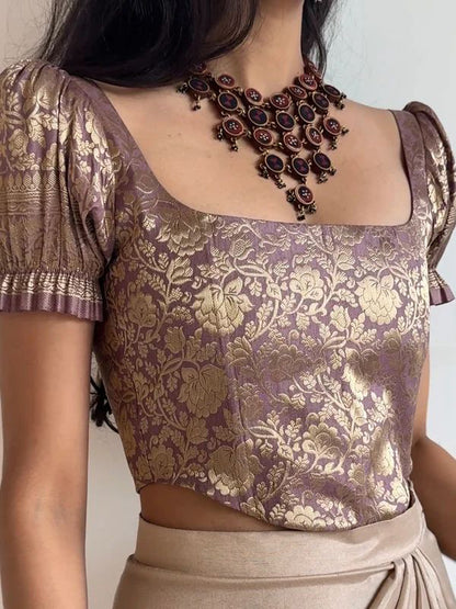 Rose Gold Short Sleeve Corset