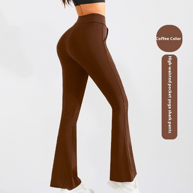 Elastic Slimming High Waist Hip Lift Slightly Flared Yoga Pants