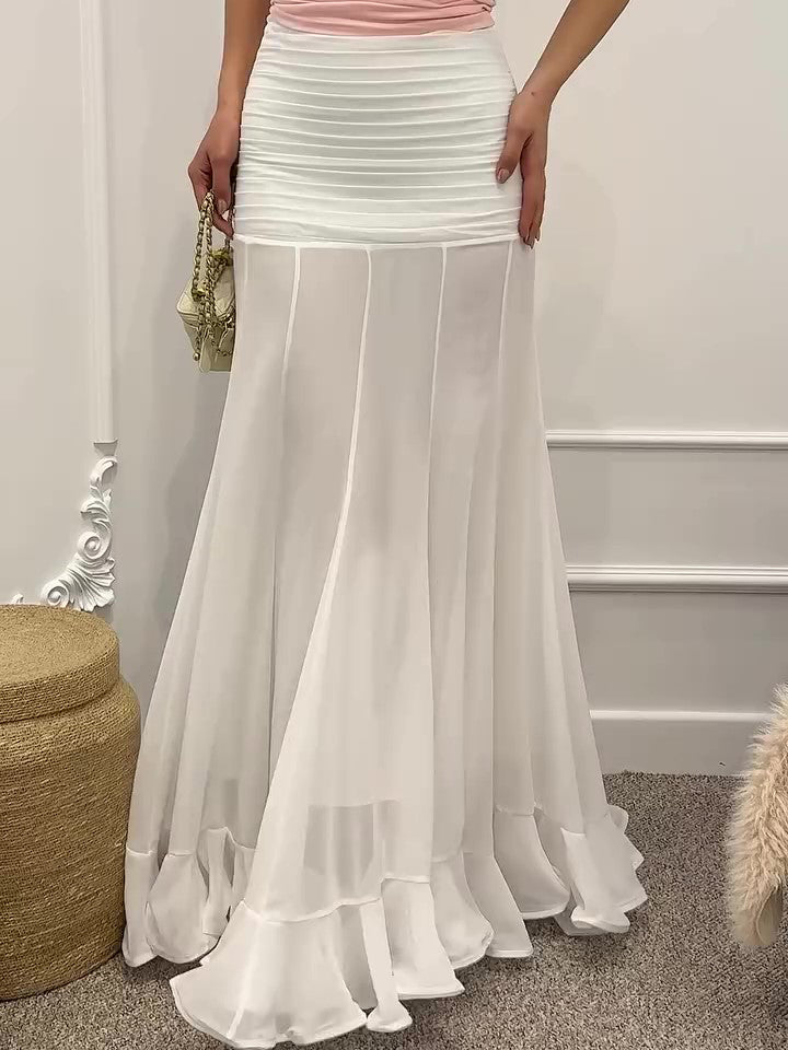 Ruffled Pleated Skirt