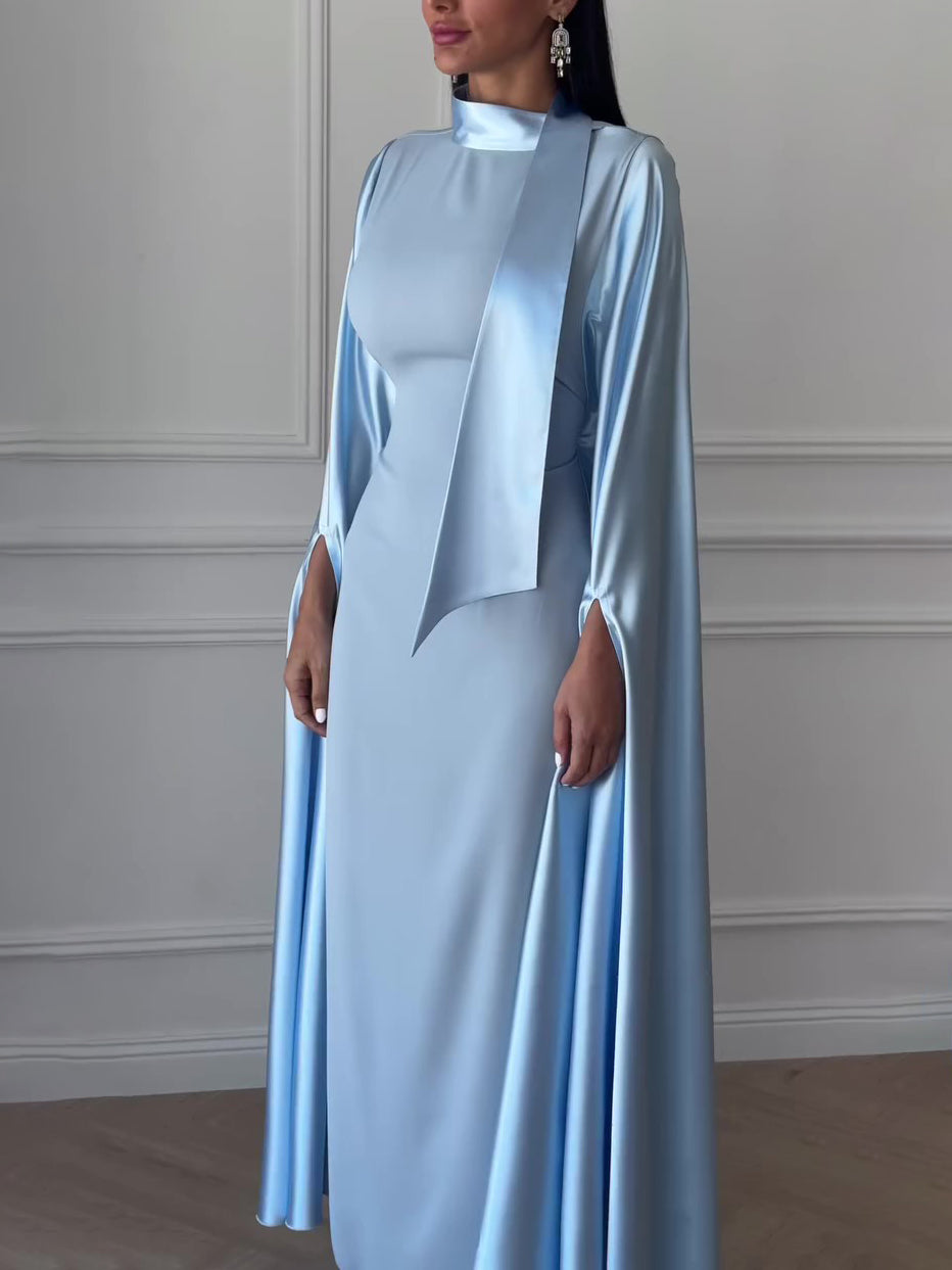 Blue Bucket Seam Maxi Dress