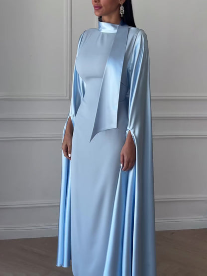 Blue Bucket Seam Maxi Dress