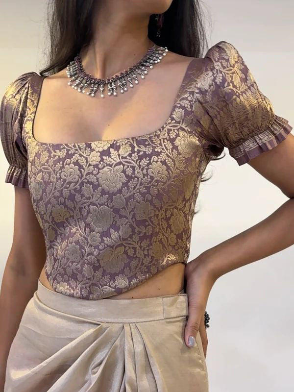 Rose Gold Short Sleeve Corset