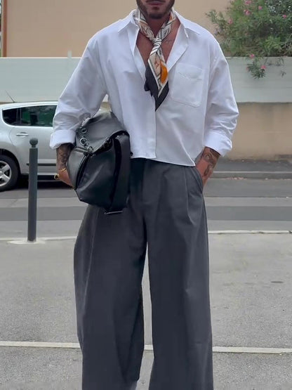 Men's Casual Solid Color Short Shirt