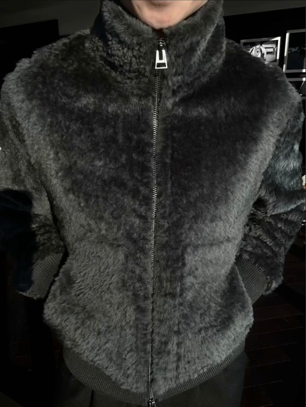 Men's Fashion Autumn And Winter Plush Zipper Jacket