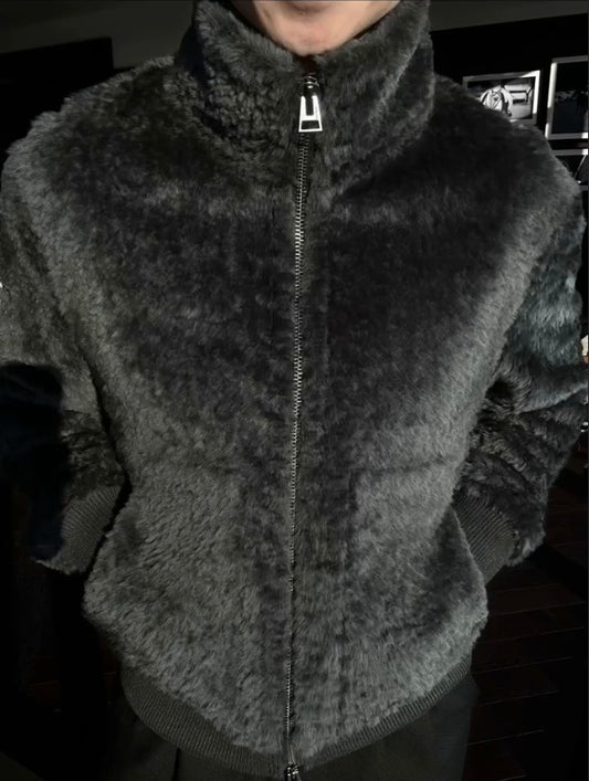 Men's Fashion Autumn And Winter Plush Zipper Jacket