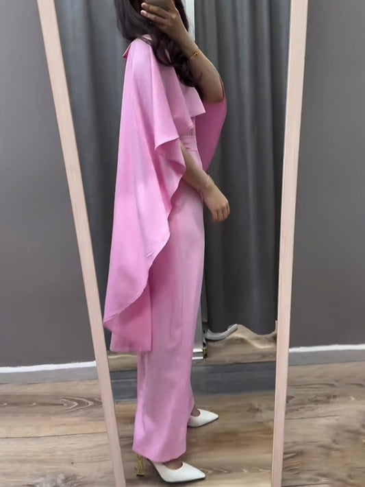 Solid Color Puffy Evening Dress