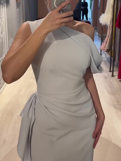 Solid Color Off-Shoulder Sleeveless Maxi Dress