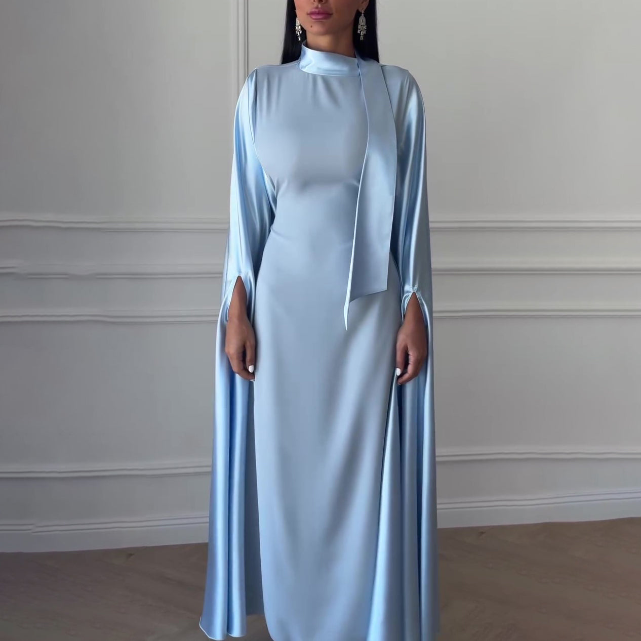 Blue Bucket Seam Maxi Dress