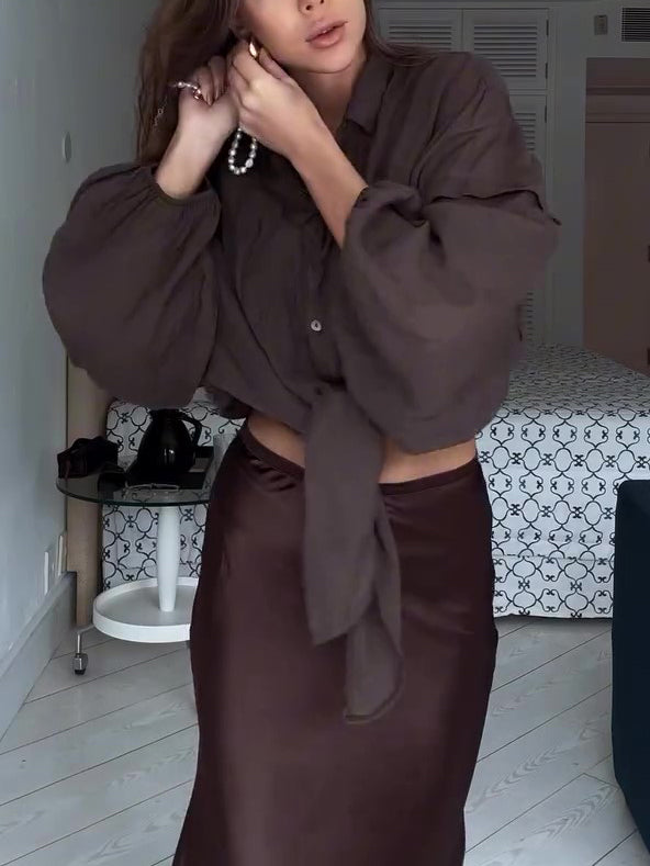 Brown Loose Casual Shirt