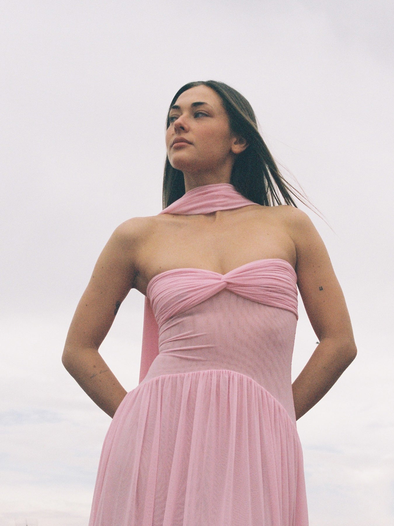 Tube Top Pleated Maxi Dress