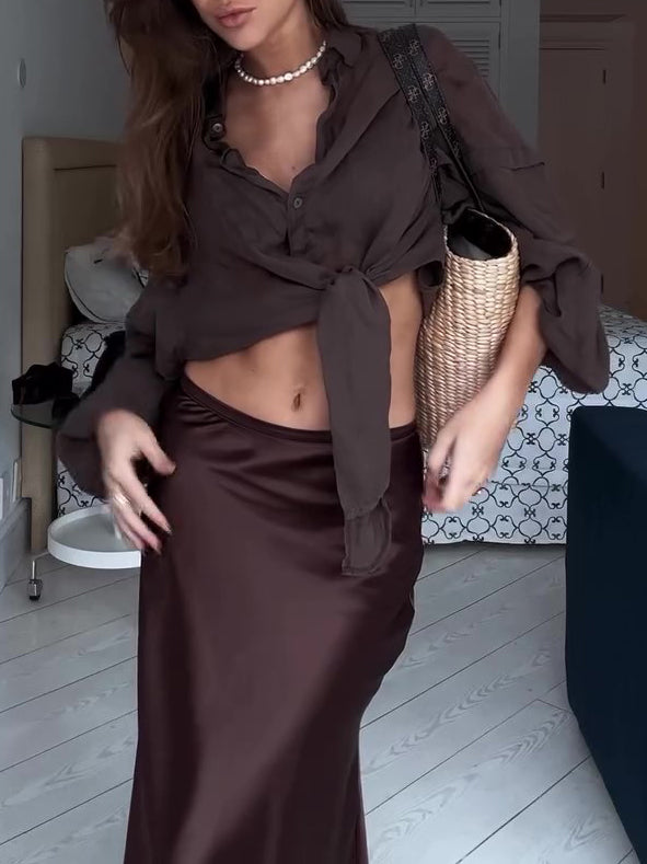 Brown Loose Casual Shirt