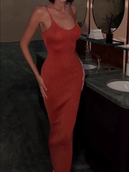 Sexy Sequined Halter Bodycon Dress