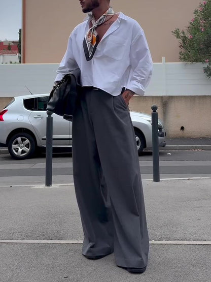 Men's Casual Solid Color Short Shirt