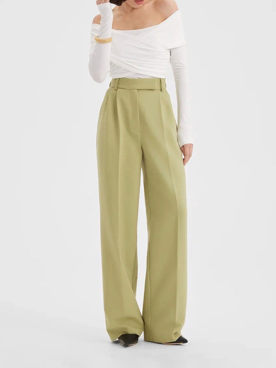 Fruit Green Waisted Suit Jacket & High Waisted Pants Set