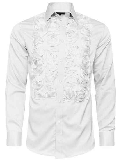 Chic White Shirt With Statement Floral Detail